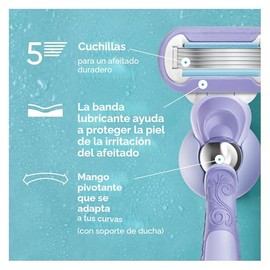 Gillette Venus - Maquinilla de afeitar para mujer, contorno extra suave, incluye 1 mango de afeitar reutilizable + 4 recambios de maquinilla de afeita