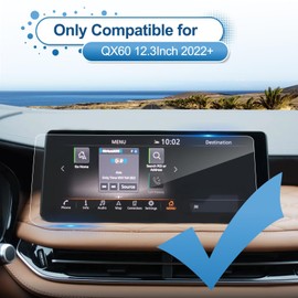 Coleya 2022-2025 2026 QX60 Screen Protector for Infiniti QX60 (Pure/Luxe/Sensory/Sport/Autograph) 12.3-inch Touchscreen, 9H Tempered Glass 2026 2025 QX60 Accessories Anti-scratch&HD Transparent 12.3"