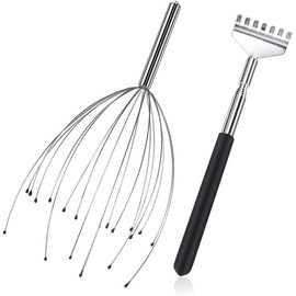 Head Massager, Back Scratcher Set, with 20 Massage Fingers, Head Massager, Spider, for Head Massage and Back Massage