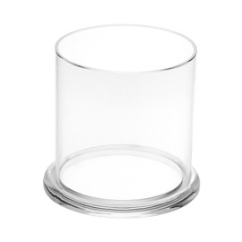 SOURCEONE.ORG Source One LLC Premium Clear Acrylic Round Display Cases Available in 3 Sizes with Clear or Black Bases (Medium, Clear Base)