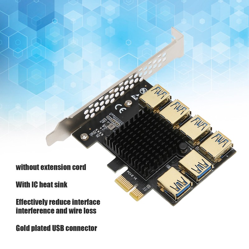 PCI E 1 to 6 Riser Card IC Heat Sink
