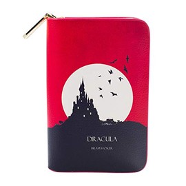 Well Read Themed Zip Around Wallet - Ideal Literary Gift for Readers, Bookworms & Book Club - Vegan Faux Leather Clutch, Dracula, Classic