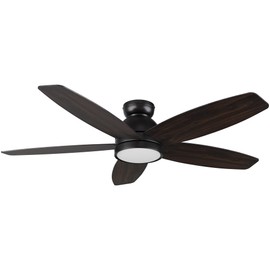 Carro 52" Ceiling Fan with Light Flush Mount, DC 10 Speeds Silent Ceiling Fan with Remote, 3 Light Colors Dimmable LED, for Living Room, Bedroom