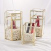 L-Lei Makeup Brush Holder with Lid,Clear Glass Makeup Brush Organizer