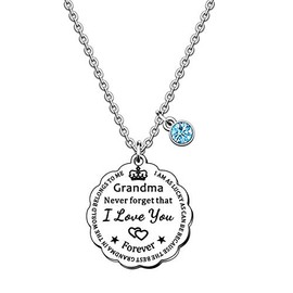 SMARGO Grandma Necklace Best Grandma Mother's Day Birthday Jewellery Gifts From Grandchildren Granddaughter Grandson I Am As Lucky As Can Be The Best Grandma In The World Belongs To Me