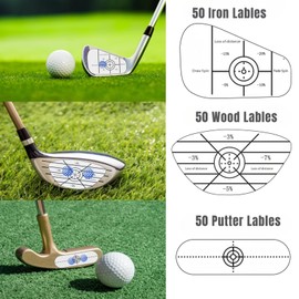 Golf Impact Tape Labels 150 PCS, Golf Impact Stickers for Swing Training Improve, JOMWEN Self-Teaching Sweet Spot and Consistency Analysis, Improve Golf Swing Accuracy and Distance