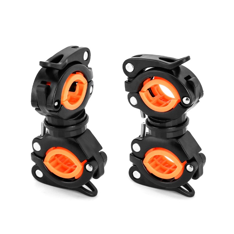 QWORK Pack of 2 Bicycle Light Holders, 360° Rotatable Light
