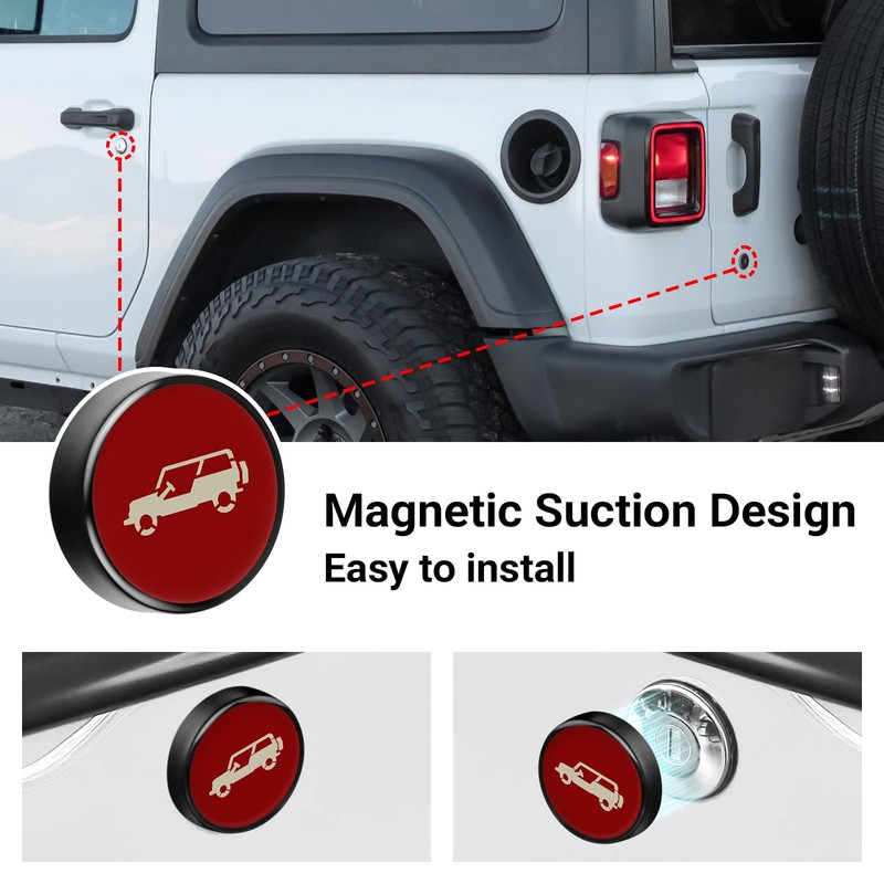 smnuxwm 3PCS Strong Magnetic Keyhole Covers for Jeep Wrangler JL