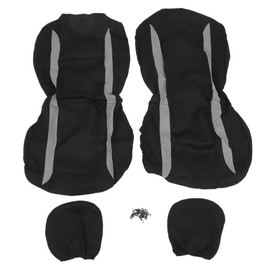 4pcs set Car Auto Seat Head Rest Covers Protectors Universal Accessory(Gray 

+ Black )