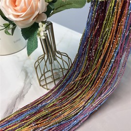 ave split Decorative Door String Curtain Wall Panel Fringe Window Room Divider Blind Divider Tassel Screen Home 100cm*200cm (Old Colorfull)