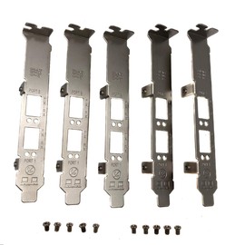 spartshome 5pcs Generic Full Height Brackets with Screws Replacement for Broadcom 57810s DELL 0N20KJ HP NC530SFP DA/SFP+ Brackets