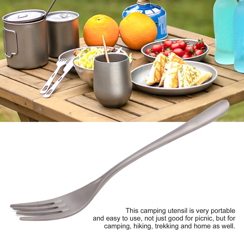 Pure Titanium Cutlery Outdoor Camping Tableware Portable Flatware for Backpacking
