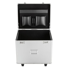 QUEMARQUE Locking File Storage Box, Portable File Box with Wheels, File Organizer Storage Box W/Ergonomic Handle for Office Home Heavy Files Letter/Legal Folder Transport - 19.2x15x16In