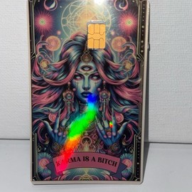 Holographic Karma Tarot Credit / Debit Card Skin - Chip Side: Left Side