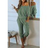PRETTYGARDEN Women's 2 Piece Ribbed Tracksuit Outfits Off Shoulder Long