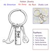 Men Gift 3D Ruler Wrench Hammer Pendant Key Chain Ring