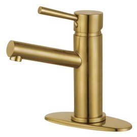 Fauceture LS8423DL Concord Single-Handle Bathroom Faucet with Push Pop-Up, Brushed Brass