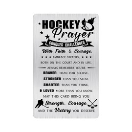 Alotozo Hockey Prayer Cards - Hockey Greeting Card for Hockey Players Hockey Coaches - Hockey Christmas Birthday Gifts for Teen Men Women