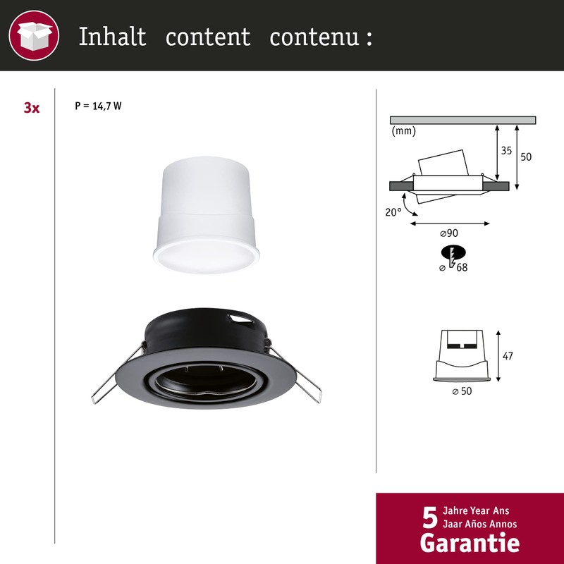 Paulmann 92465 LED Recessed Light Base Smart Home Zigbee Basic