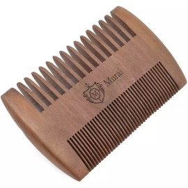 Murai Fine and Wide Tooth Wooden Beard Comb