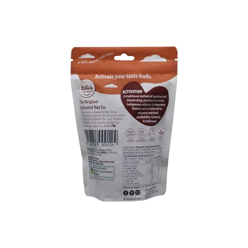2Die4 Live Foods Activated Organic Pecans 300g