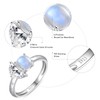 ETERMBOL Celestial Sun and Moon Ring Moonstone Ring for Women