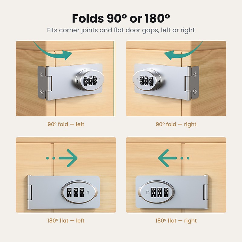 Mechanical Password Latch Lock for Drawers and Small Doors –