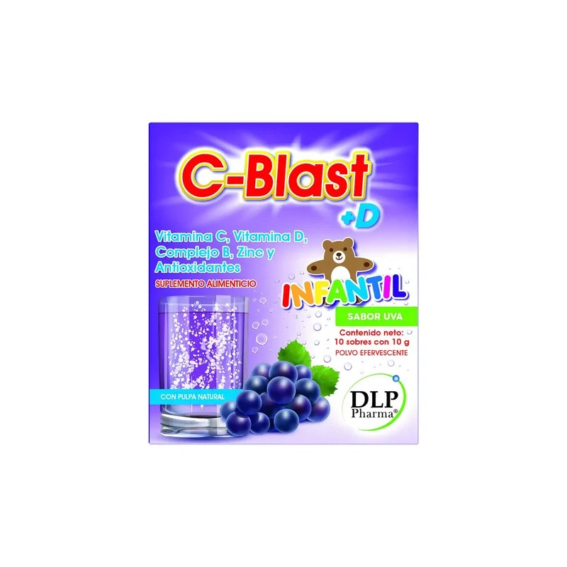 Blast Infantil Vitamina Complejo Zinc Sobres Sabor Uva