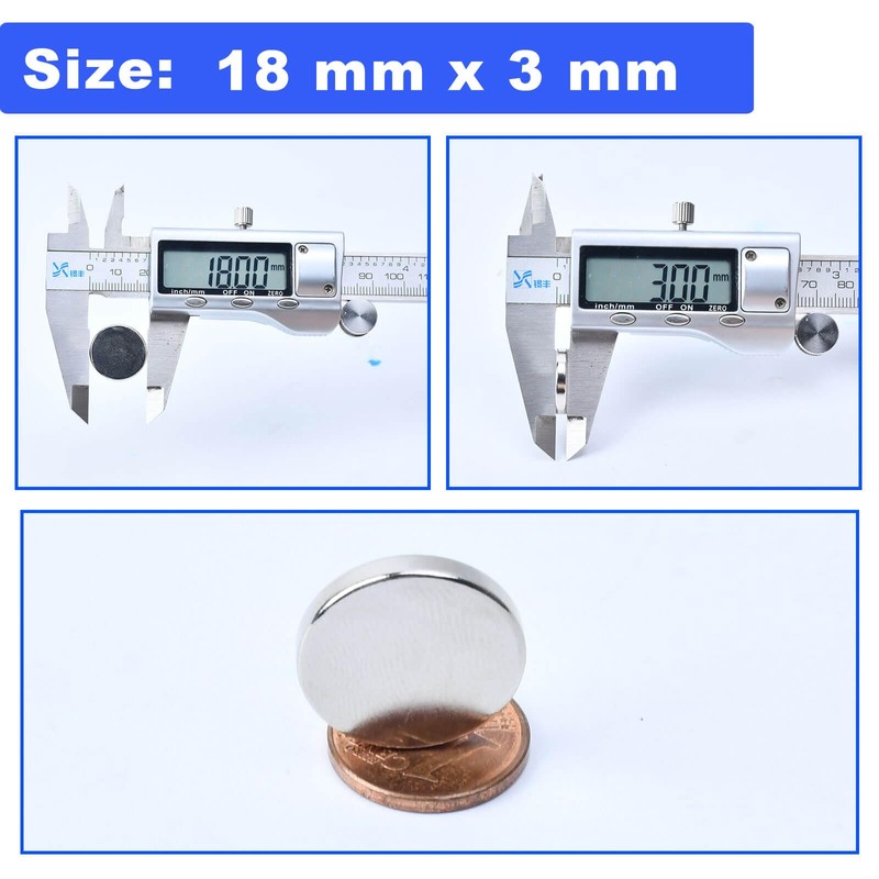 Super Strong Fridge Magnets, 18x3mm Neodymium Disc Magnets Large Crafts
