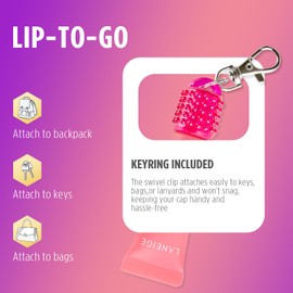 Lip Balm Keychain Cap for Laneige - Replacement Cap with Stopper, Swivel Keychain Lip Balm Holder for Lanyard or Bag, Lip Gloss Keychain for Women & Moms, Prevent Lip Balm Loss&Spills