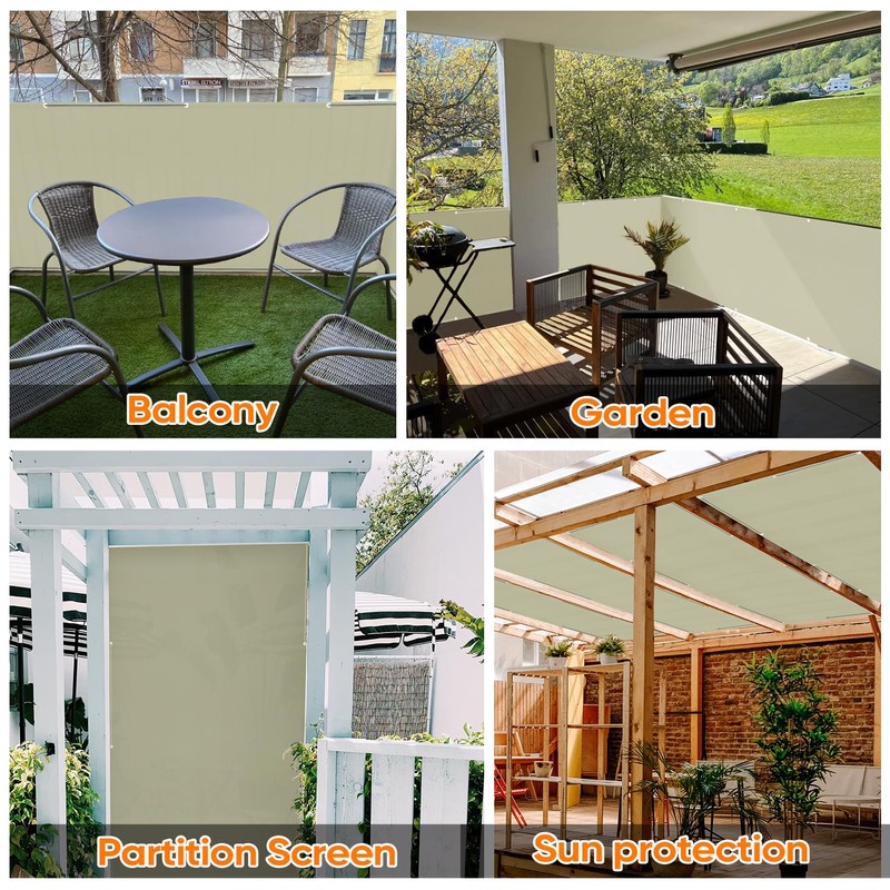 Sekey Balcony Privacy Screen, Balcony Cover, 80 x 500 cm,
