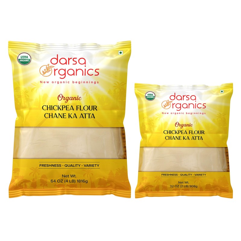 Darsa Organics Gram Flour - 2 lb Besan Flour, USDA