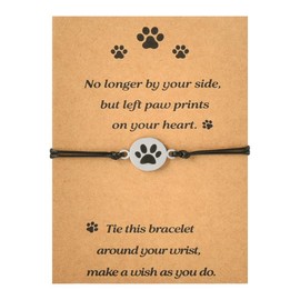 Cat Dog Memorial Gifts for Friends Memorial Bracelet for Loss of Dog Sympathy Gifts for Daughter Son Paw Print Bracelet for Women Mens Bereavement Gifts for Loss of Dog Cat Lover Gifts for Women Men