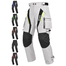 BYKR Motorcycle Pants for Men & Women Armored Cordura Overpants Enduro ATV Dual Sports Motocross Cargo Touring Adventure Pant (34WX34L, Silver)