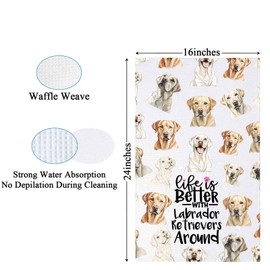 PXTIDY Labrador Retriever Kitchen Towel Life is Better with Labrador Retrievers Lover Pet Dog Lover Dish Towel for Dog Mom