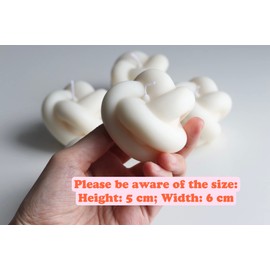 Brighter Sky Knot Candle, Set of 2, All Natural Premium Soy and Palm Wax, Shaped Candles, Trendy Room Decor, Aesthetic Candles, French Vanilla, Danish Pastel Room Decor, Gift for Her (White+White)