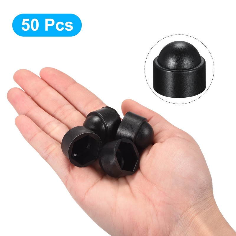 uxcell Plastic Dome Nut Protection Cap Covers, M12 Nut Cover