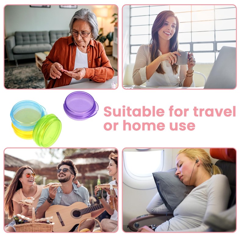 Sibba 5 Packs Small Pill Box Travel Pill Container Portable