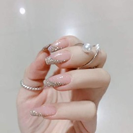 Set of 24 Pink False Nails, Yume Cute, Beautiful and Nice, Graduation Ceremony, Thank You Party, Girls' Party, Party Nail