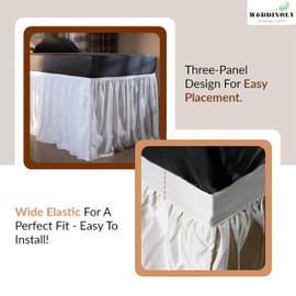 Weddingly Dorm Bed Skirt for Twin XL Bed|Ivory Color|42 Inch Drop|100% Clean Microfiber|110 GSM for Maximum Opaqueness|Wrap Around Style|Classic and Stylish Dorm Room Essential