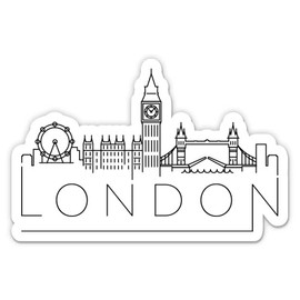 Squiddy London England UK - Vinyl Sticker Decal for Phone, Laptop, Water Bottle (3" Wide)