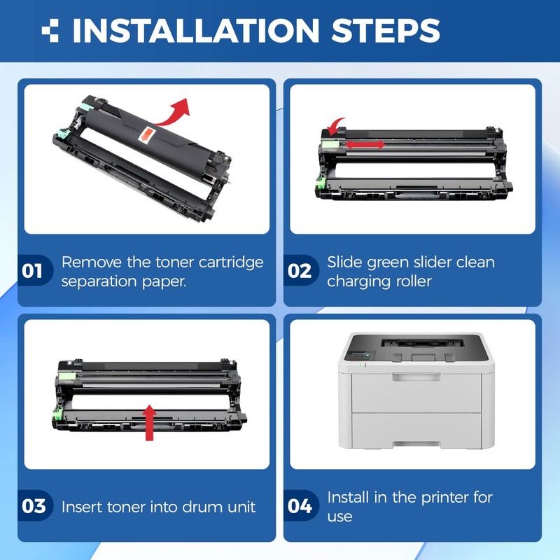 DR229CL Drum Unit (Not Toner)4-Pack Replacement Compatible for Brother DR-229CL