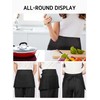 Syntus 3 Pack Server Aprons with 3 Pockets, Waterdrop Resistant