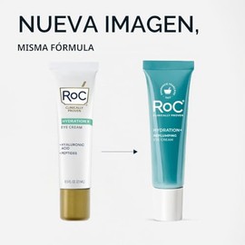 RoC Multi Correxion Crema antienvejecimiento para debajo de los ojos con ácido hialurónico para hinchazón y ojeras (.5 oz) + cápsulas de retinol RoC (