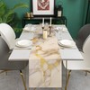 Table Runner Linen Table Runner Spring Abstract Art Beige Marble