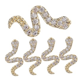 Baluue 5pcs Snake Nail Art Charms Rhinestones Gothic Alloy Animal Nail Jewelry for Manicure for Parties and Daily Wear