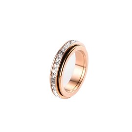 LiyCarp Anxiety Spinner Rings Fidget Rings Stainless Steel Wedding Engagement Band for Women Girls Stress Relief(Rose Gold),Size 10