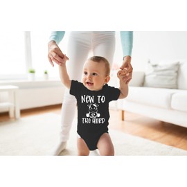 Belle Homie New To The Herd - Funny Baby Essentials Bodysuit - Cute Baby Girl Clothes Newborn Boy Outfit (Newborn, Black)