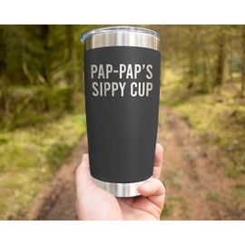 Yanashop88 Pap-Pap's Sippy Cup Travel Mug Tumbler - Pap-Pap Tumbler - Funny Father's Day Birthday Christmas Gifts For Pap-Pap - New Pap-Pap Tumbler - Gifts From Son Daughter