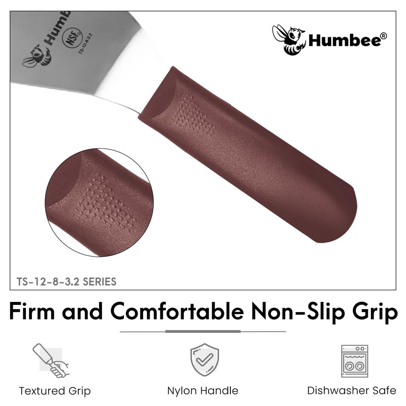 Humbee 9" x 3" Perforated Rounded Edge Turner, Dishwasher Safe